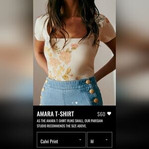 Sezane Amara T-shirt Calvi Print - Size M